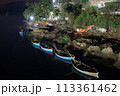 Night boats on the river. 113361462