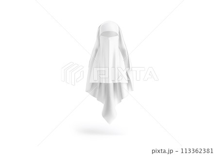 Blank white female niqab mockup, front view 113362381