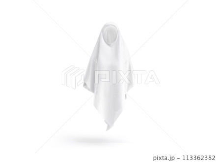 Blank white female khimar mockup, front view 113362382