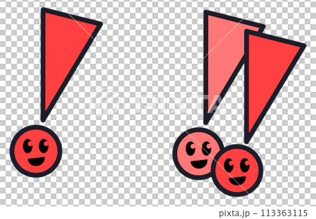 びっくしたマークのイラスト 113363115