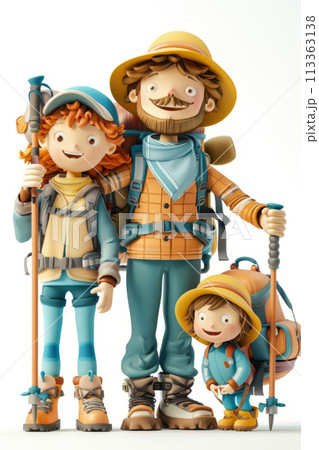 Smiling family ready for an adventure 113363138