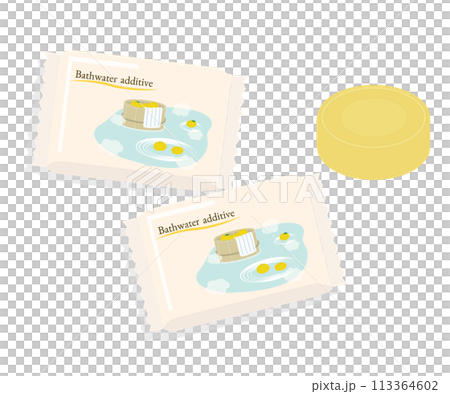 Illustration of a package of yuzu bath salts 113364602