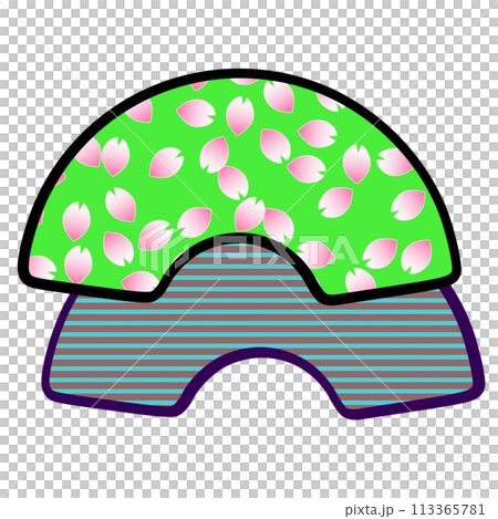 Illustration of a combination of fan shapes Illustration of a combination of fan shapes 113365781