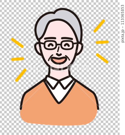 Smiling man wearing glasses, upper body Smiling man wearing glasses, upper body 113365853