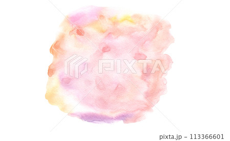 Abstract pink watercolor. Hand drawn illustration. Color splashing in the paper. Pastel spring texture. Strokes of paint. Brushed painted background. Abstract pink watercolor. Hand drawn illustration. Color splashing in the paper. Pastel spring texture. Strokes of paint. Brushed painted background. 113366601