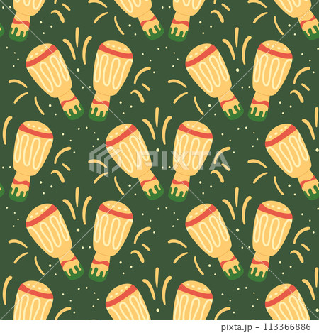 Maracas dark seamless pattern. Mariachi music...のイラスト素材 [113366886] - PIXTA