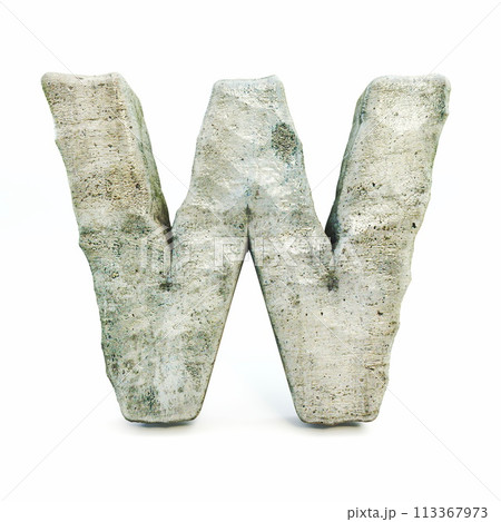 Stone font Letter W 3D Stone font Letter W 3D 113367973