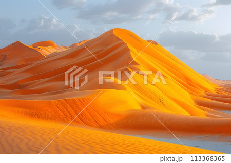 Group of Sand Dunes in the Desert Generative AI 113368365