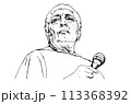 ジャズ女性ボーカル、線画 113368392