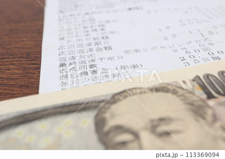 ATMの借り入れ明細票 113369094