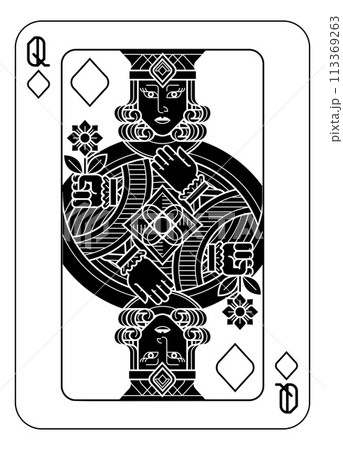 Playing Cards Deck Pack Queen Of Diamonds Design Playing Cards Deck Pack Queen Of Diamonds Design 113369263