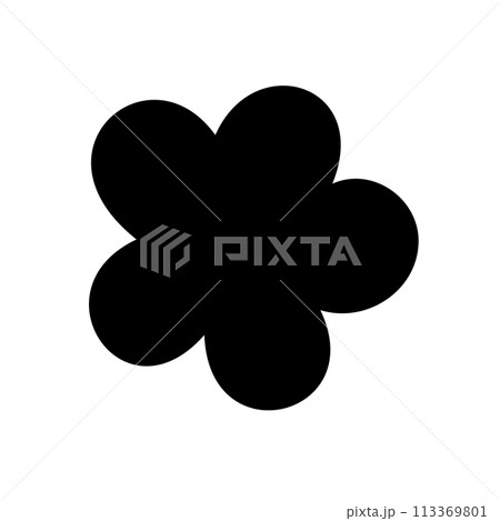 Vector hand drawn sakura flower silhouette 113369801