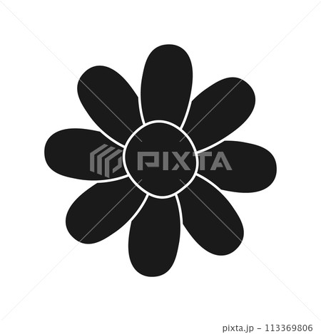 Vector flat hand drawn flower Vector flat hand drawn flower 113369806