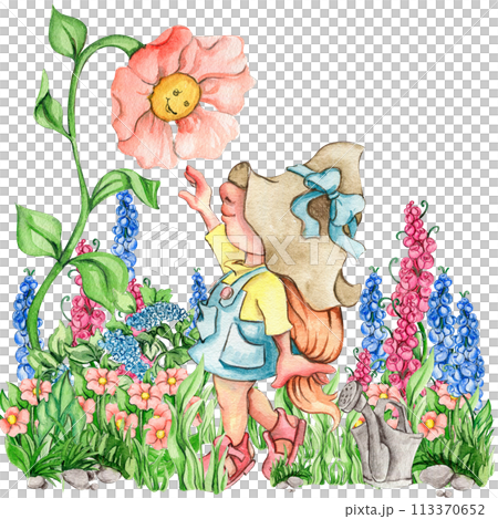 Composition of watercolor hand drawn cute Nordic Scandinavian gnomes and flowers and leaves watercolor illustration. Design for baby shower party, birthday, cake, holiday celebration, greetings cards. Composition of watercolor hand drawn cute Nordic Scandinavian gnomes and flowers and leaves watercolor illustration. Design for baby shower party, birthday, cake, holiday celebration, greetings cards. 113370652