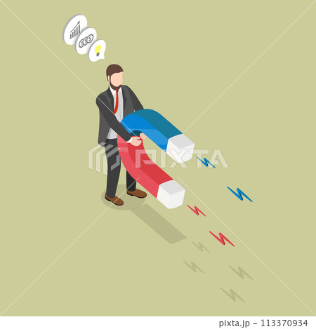3D Isometric Flat Vector Illustration of Attract Business Opportunities, Lead Generation 3D Isometric Flat Vector Illustration of Attract Business Opportunities, Lead Generation 113370934