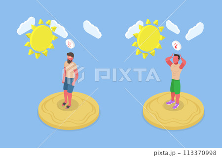 3D Isometric Flat Vector Illustration of UV Radiation Damage, Skin Sunburns 3D Isometric Flat Vector Illustration of UV Radiation Damage, Skin Sunburns 113370998