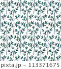 Seamless flowewrs and leaves pattern. Vector illustration 113371675