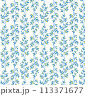 Seamless flowewrs and leaves pattern. Vector illustration 113371677