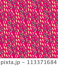 Seamless flowewrs and leaves pattern. Vector illustration 113371684