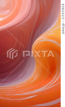 Dynamic peach fuzz color fluid splashing and spraying, abstract background 113372618