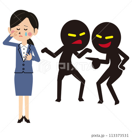 ポップな女性　職場いじめ　噂話　傷つく 113373531