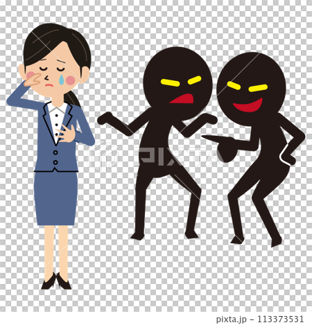 ポップな女性　職場いじめ　噂話　傷つく 113373531
