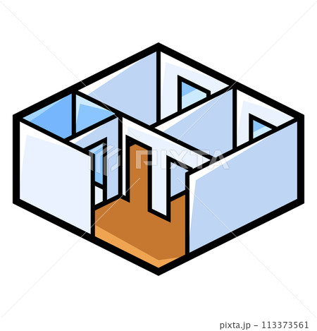 Apartment icon in isometry style. Real estate image for website, app, logo, UI design. 113373561