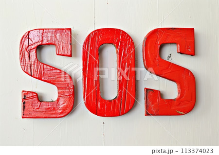 Text in big red letters 