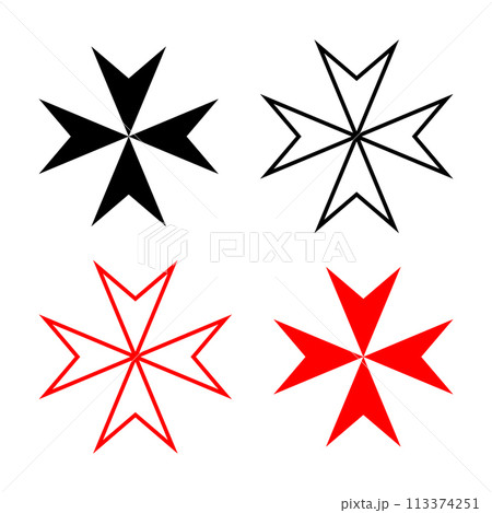 set of maltese cross icons. Vector illustration 113374251