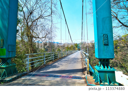 神奈川県津久井湖 早春の名手橋の風景 神奈川県津久井湖 早春の名手橋の風景 113374880