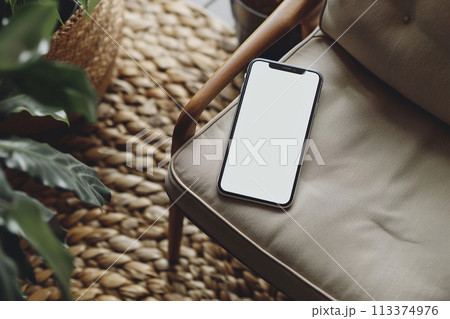 Smartphone on a Modern Armchair 113374976