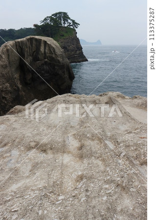 堂ヶ島　亀岩付近　伊豆半島ジオパーク　水底土石流の堆積層 113375287