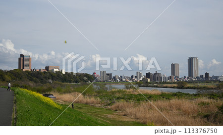 都市風景(市川市)、江戸川下流へ 都市風景(市川市)、江戸川下流へ 113376750