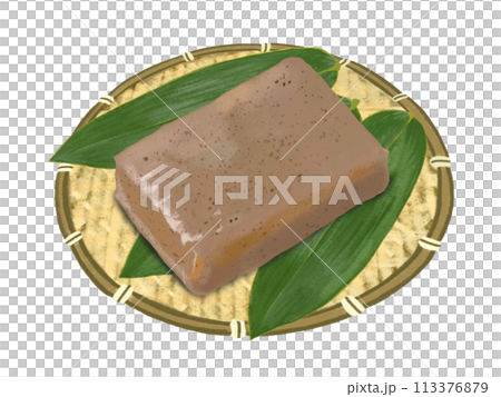 こんにゃく（ザル、笹の葉付き） 113376879