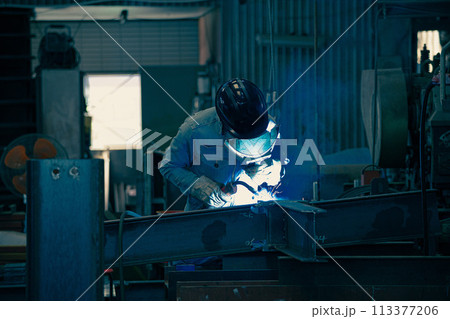 工場の溶接工 工場の溶接工 113377206