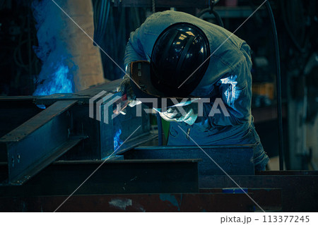 工場の溶接工 工場の溶接工 113377245