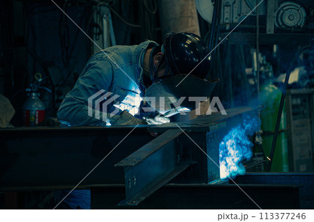工場の溶接工 工場の溶接工 113377246