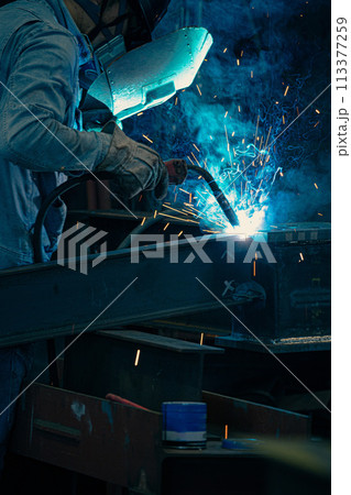 工場の溶接工 工場の溶接工 113377259