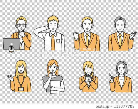 ビジネスパーソン、フリーランスで働く人々のイラスト ビジネスパーソン、フリーランスで働く人々のイラスト 113377705