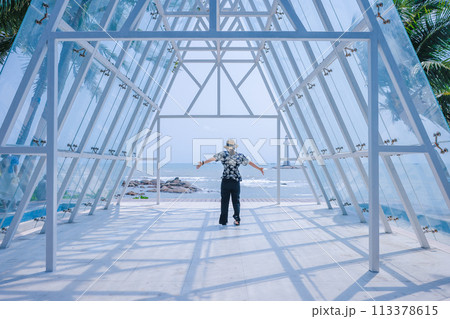 バカンスする女性 113378615