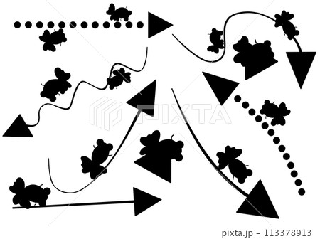 蝶尾のデメキンの矢印イラストアイコンセット 蝶尾のデメキンの矢印イラストアイコンセット 113378913