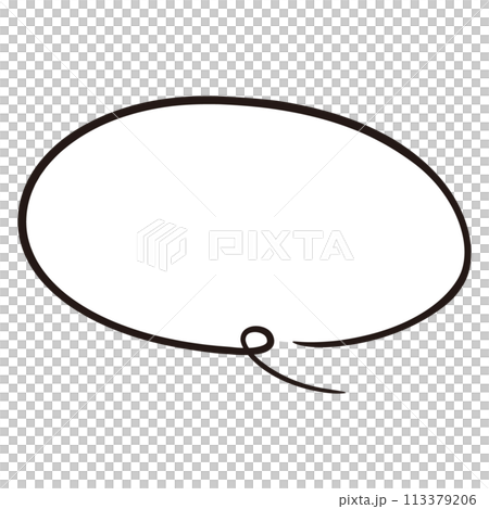 Simple and stylish hand-drawn speech bubbles (black and white, single, horizontal writing) 113379206