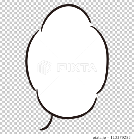 シンプルでおしゃれな手描きの吹き出し（白黒・単体・縦書き） 113379283