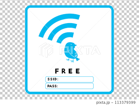 Wi-Fi標誌 可以寫ID和密碼的小鳥免費Wifi指南插畫 圖示素材 Wi-Fi標誌 可以寫ID和密碼的小鳥免費Wifi指南插畫 圖示素材 113379399