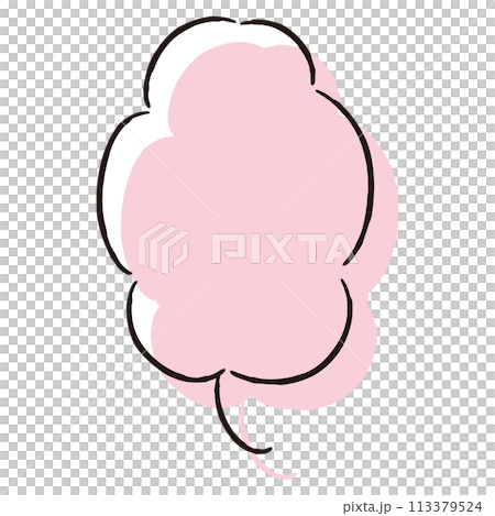 Simple and stylish hand-drawn speech bubbles (color, single, vertical writing) 113379524