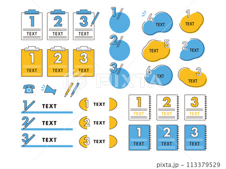 数字付きのシンプル可愛い見出し 113379529