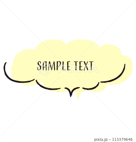 シンプルでおしゃれな手描きの吹き出し(横書き) 113379646