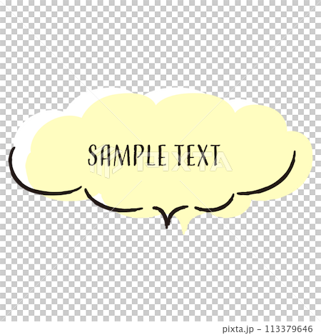 シンプルでおしゃれな手描きの吹き出し(横書き) 113379646