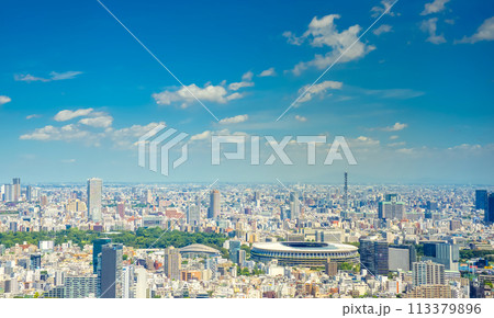 国立競技場方面を望む都市風景 国立競技場方面を望む都市風景 113379896