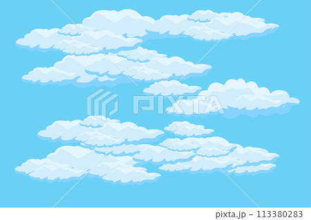 Cloud sky scene background vector simple cloud illustration template design 113380283